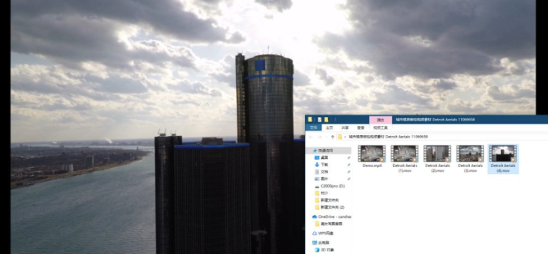 城市楼房俯拍视频素材 Detroit Aerials 11069658-爱分享资源网