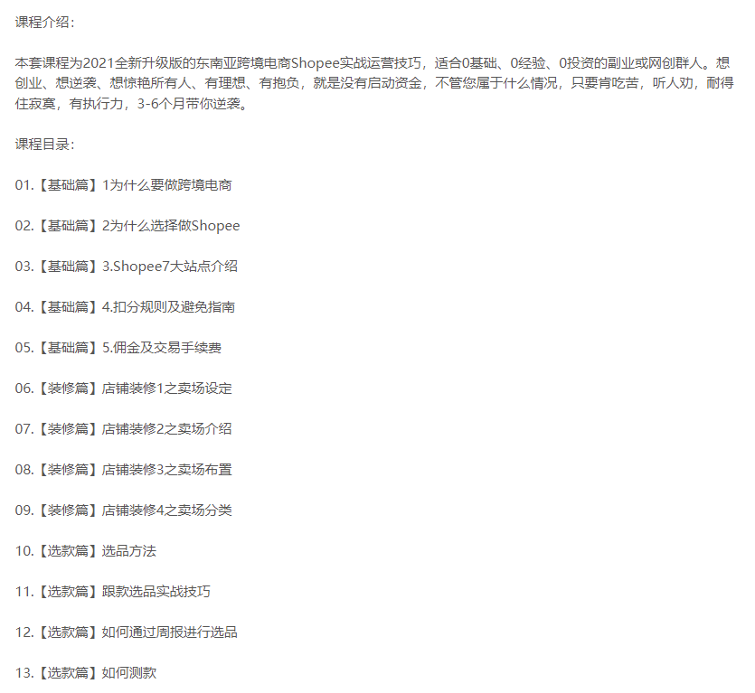 图片[2]-东南亚跨境电商课程_实战_运营_0投资-爱分享资源网