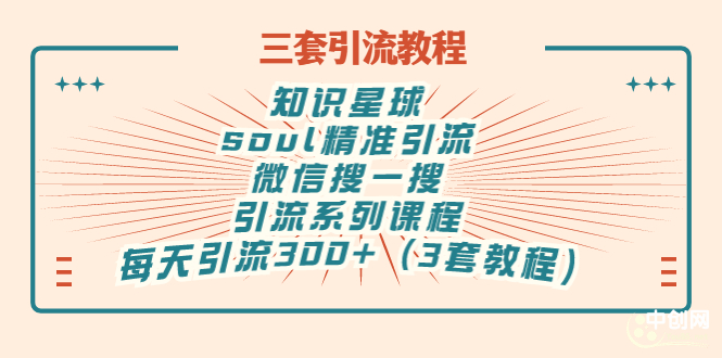 知识星球-灵魂Soul-微信搜一搜-引流系列课程-每天300+精准粉-3套教程分享