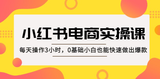 图片[1]-小红书电商课_零基础小白也能快速做出爆款-爱分享资源网