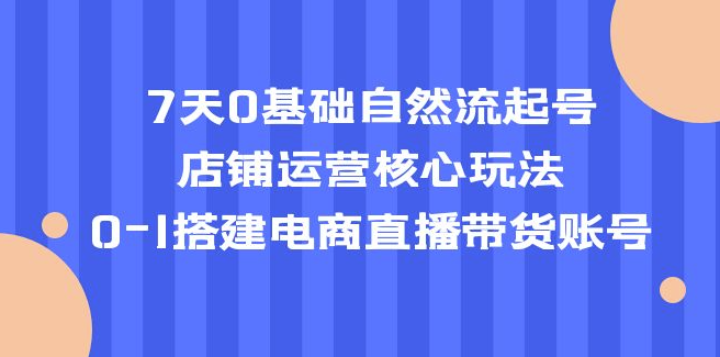 图片[1]-店铺运营核心玩法_从0-1搭建电商直播带货-爱分享资源网