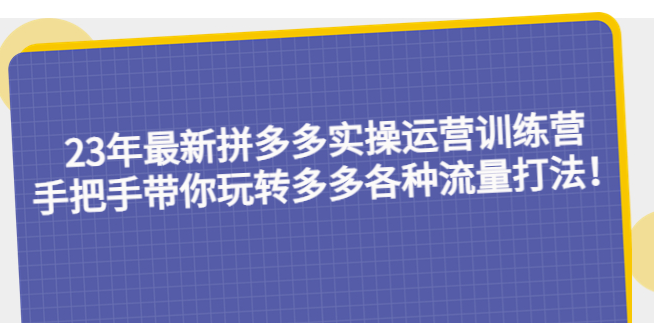 图片[1]-最新拼多多运营教程：手把手带你玩转多多各种流量打法-爱分享资源网