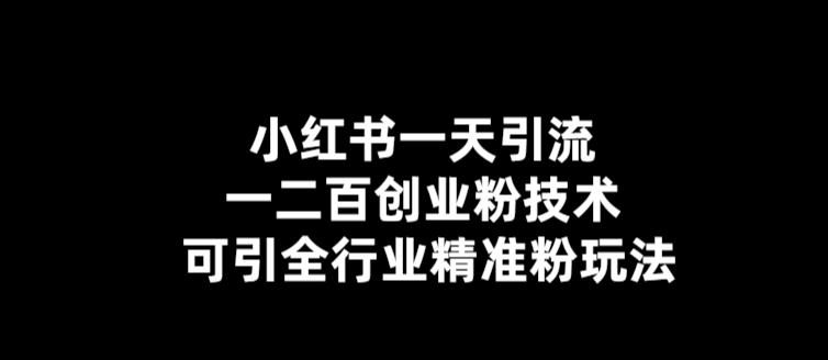 图片[1]-小红书引流技术：一天引流200+全行业精准粉玩法