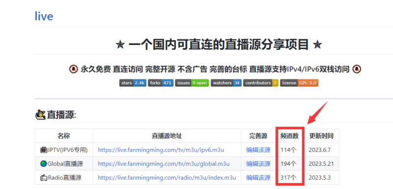 live：一个国内可直连的直播源分享项目-爱分享资源网