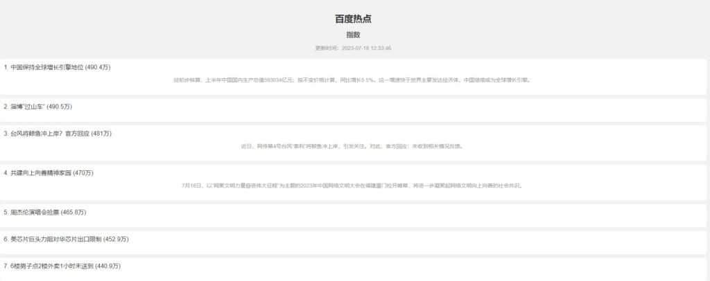 图片[1]-抖音、百度、哔哩哔哩热搜榜单HTML源码