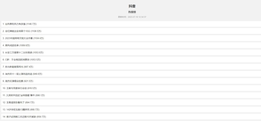 图片[3]-抖音、百度、哔哩哔哩热搜榜单HTML源码