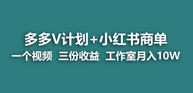 图片[1]-【蓝海项目】多多v计划+小红书商单_实现一个视频三份收益-爱分享资源网