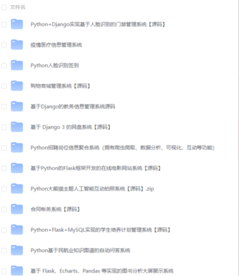 20个Python项目完整源码分享
