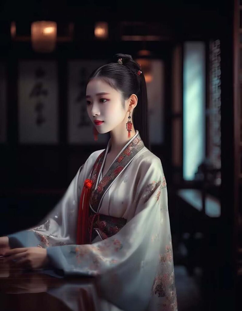 图片[7]-Midjourney AI技术呈现：穿越时空的汉服佳人-爱分享资源网