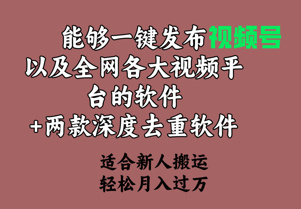 图片[1]-一键发布视频号+两款深度去重软件-爱分享资源网