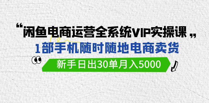 图片[1]-闲鱼电商运营VIP实战课：一部手机开启卖货之旅-爱分享资源网