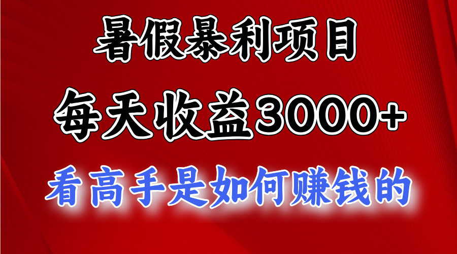 图片[1]-暑假项目：每日利润达3000+_精益求精突破5000+