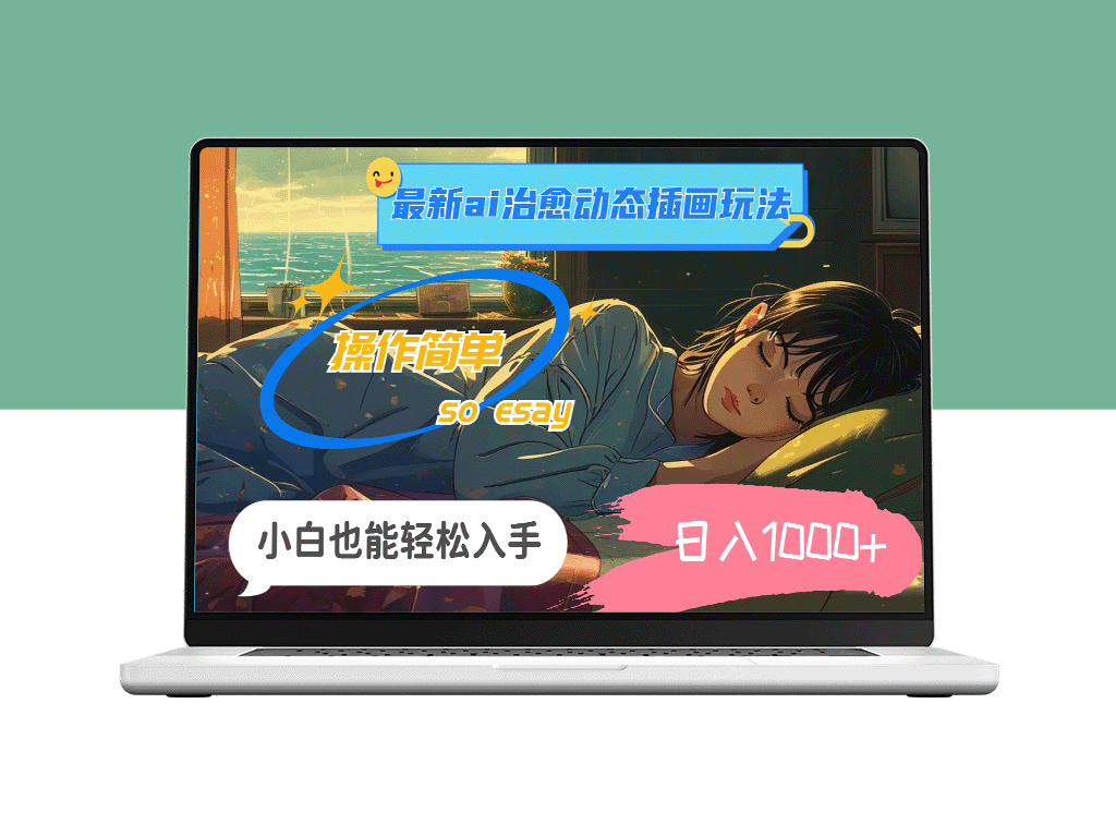 2024年AI治愈系动态插画新玩法_日入1000+
