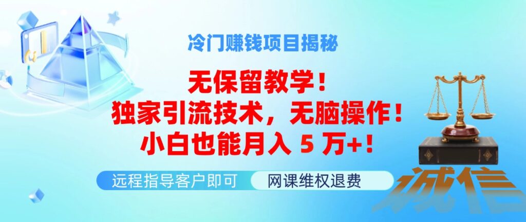 图片[1]-独家引流技巧：小白也能月入5万_冷门赚钱项目全面攻略-爱分享资源网