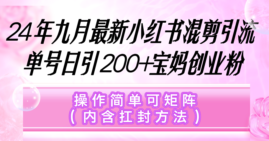 图片[1]-小红书混剪引流技巧_日引200+宝妈创业粉_简单操作实现矩阵化-爱分享资源网