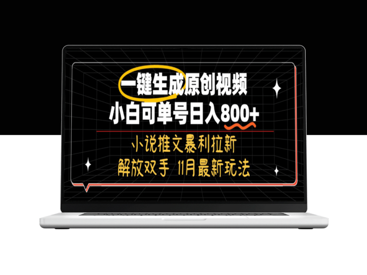 11月最新爆款小说玩法_拉新月入过万_一键生成原创视频_零基础月赚800+-爱分享资源网