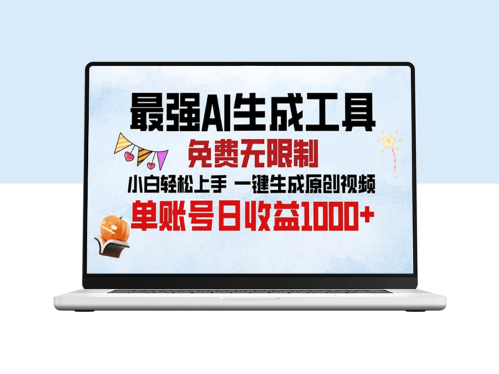 最强AI视频生成工具_零基础轻松上手_免费无限制打造原创视频_日收翻倍-爱分享资源网