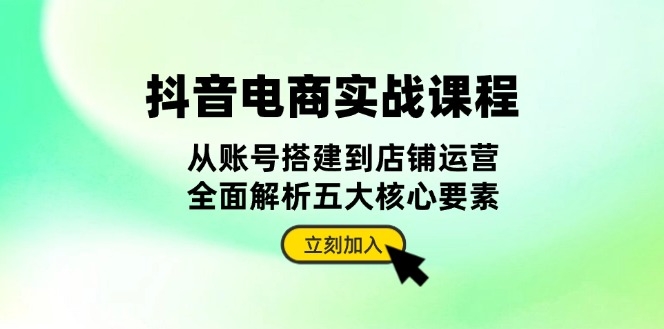 图片[1]-抖音电商全攻略_从账号搭建到店铺运营_深度解析五大成功要素-爱分享资源网