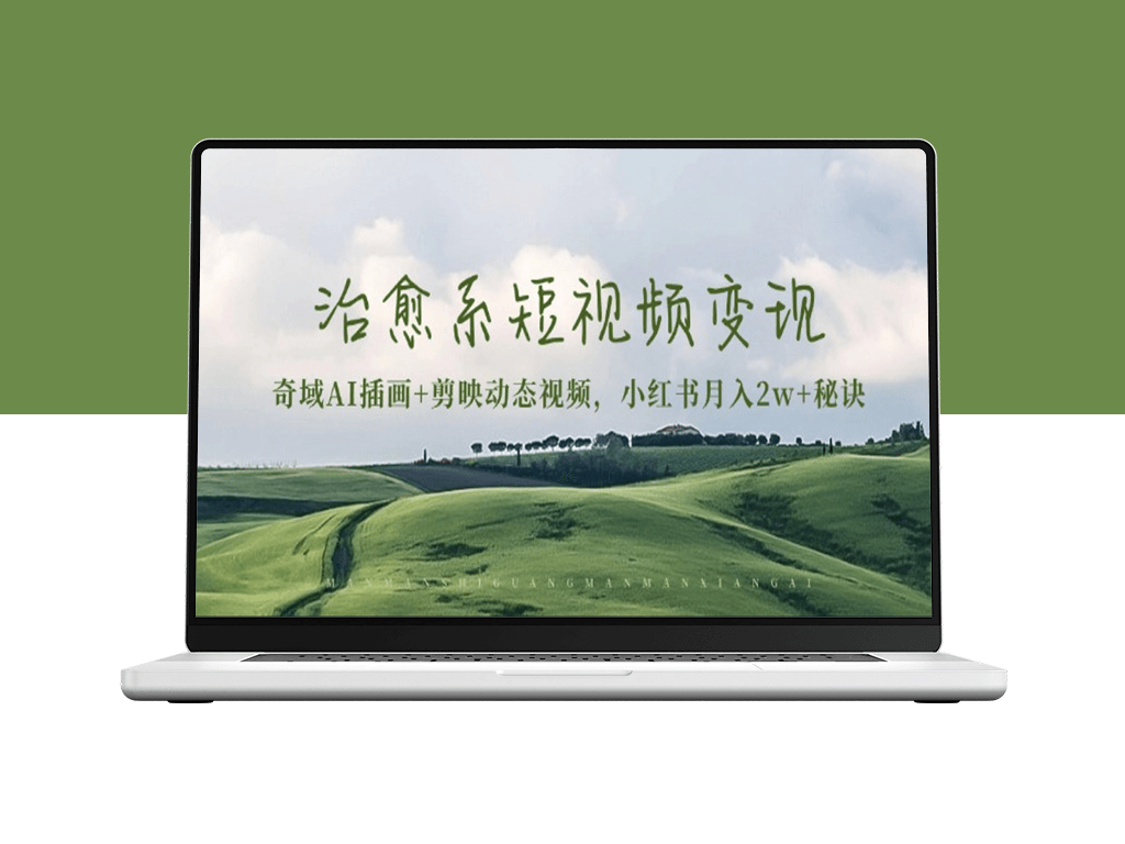 治愈系短视频变现_奇域AI插画_剪映动态视频-爱分享资源网