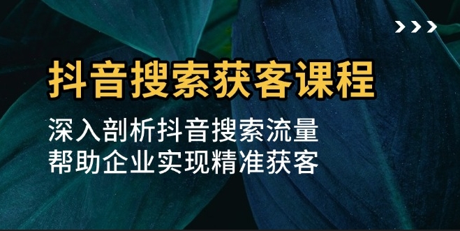 图片[1]-抖音搜索流量_精准获客策略与实战技巧解析-爱分享资源网