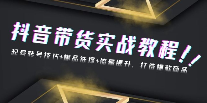 图片[1]-抖音带货从起号到选品与流量引爆_打造爆款商品-爱分享资源网