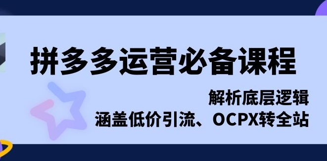 图片[1]-拼多多运营实战解析_低价引流与OCPX全站转化逻辑-爱分享资源网