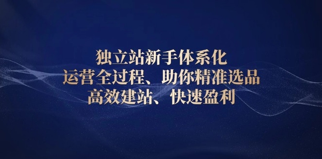 图片[1]-独立站新手全流程指南_精准选品_极速建站_稳步盈利-爱分享资源网