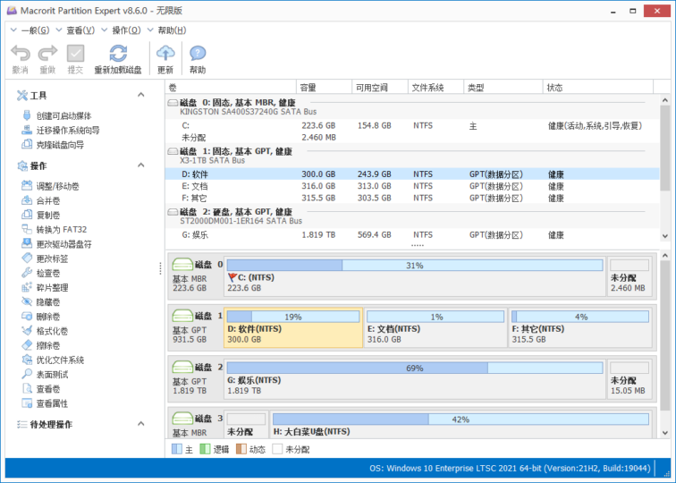 Macrorit Partition Expert 8.6.0 汉化绿色版 – 无限功能便携工具，完美分区管理