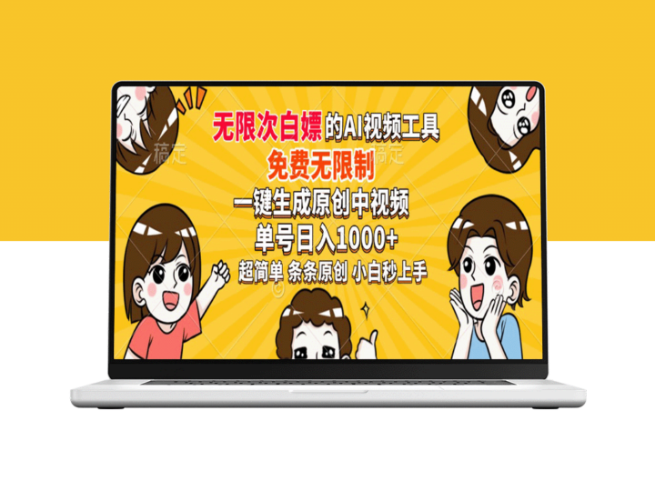 强大AI工具_零费用不限量_一键生成原创中视频_日赚1000+-爱分享资源网