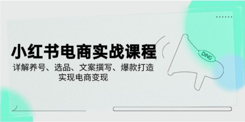 小红书电商实战指南：从养号到爆款_全面解析选品_文案与变现策略