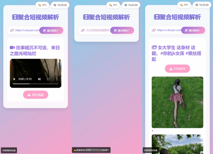 全新二次元短视频解析与去水印系统源码，双端自适应完美支持-爱分享资源网