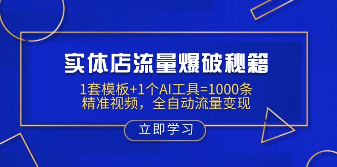 图片[1]-实体店流量暴增：1个AI工具+1套高效模板_生成1000条精准视频_自动化流量变现