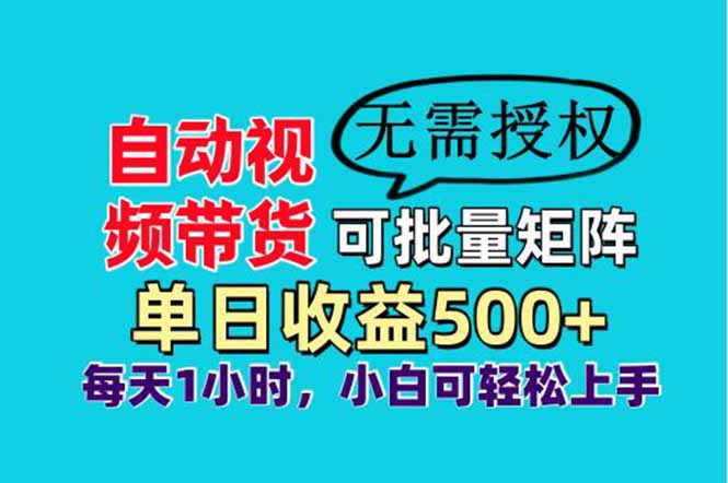 图片[1]-自动化视频带货_批量矩阵玩法_日赚500+_实现睡后收益