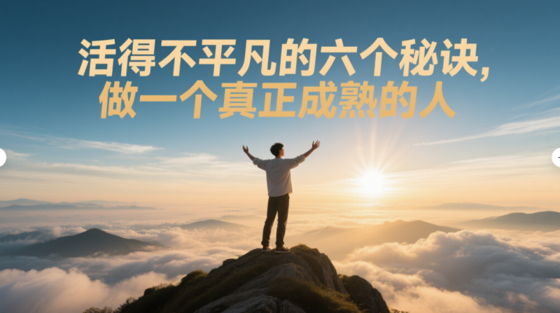 活得不平凡的六个秘诀，做一个真正成熟的人-爱分享资源网