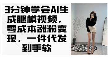 腿模视频生成技巧大揭秘，3分钟让你赚不停-爱分享资源网