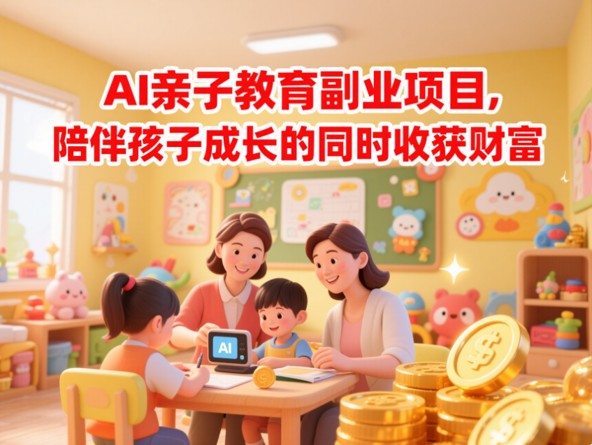 AI亲子教育副业项目，陪伴孩子成长的同时收获财富-爱分享资源网