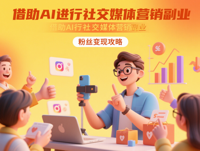 借助 AI 进行社交媒体营销副业：粉丝变现攻略-爱分享资源网