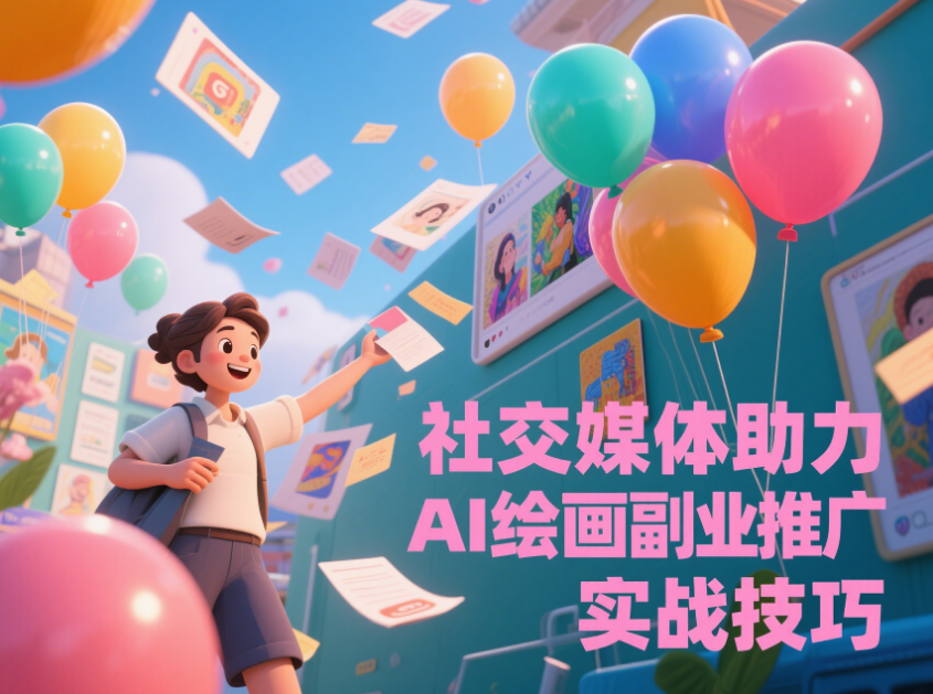 社交媒体助力 AI 绘画副业推广实战技巧-爱分享资源网