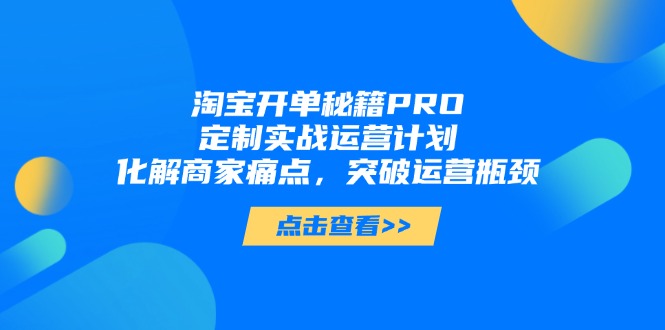 图片[1]-淘宝开单秘籍PRO：深度定制运营方案_解决商家痛点_突破瓶颈_助力销量增长