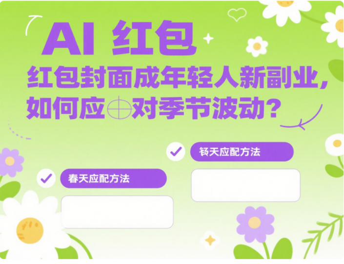 AI 红包封面成年轻人新副业，如何应对季节波动？-爱分享资源网
