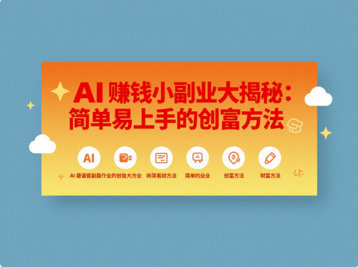 AI 赚钱小副业大揭秘：简单易上手的创富方法-爱分享资源网