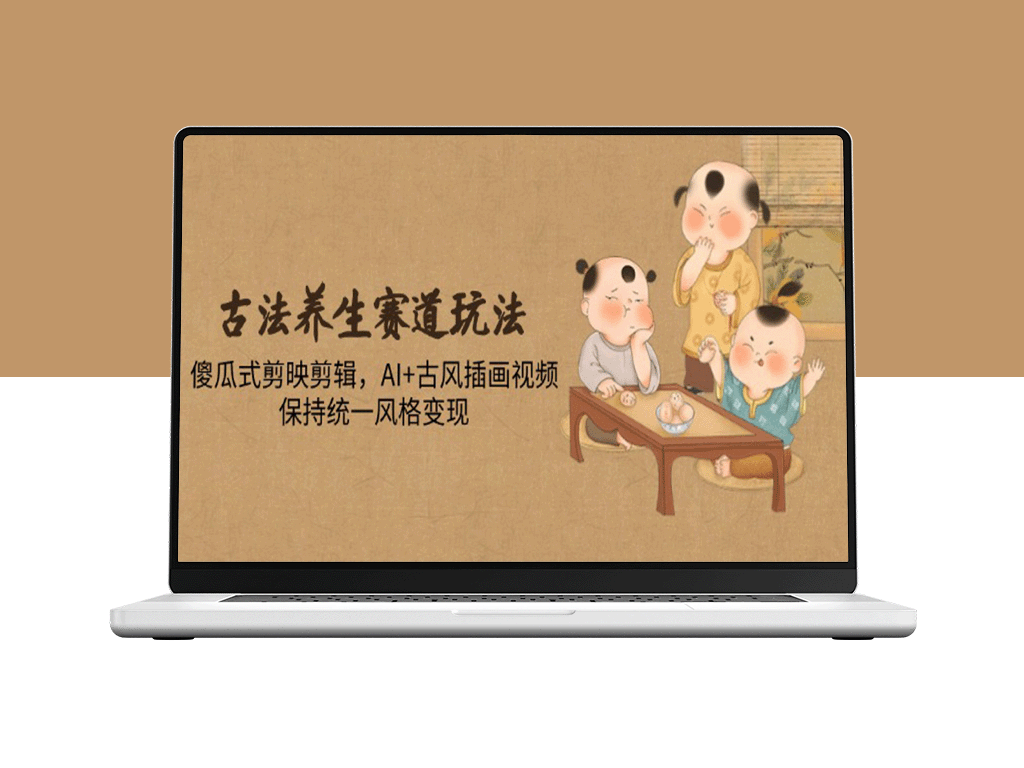 古法养生+AI插画视频：傻瓜式剪辑助力风格统一与变现