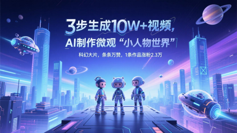 三步打造10W+视频，AI让微观“小人物世界”变成科幻大片-爱分享资源网