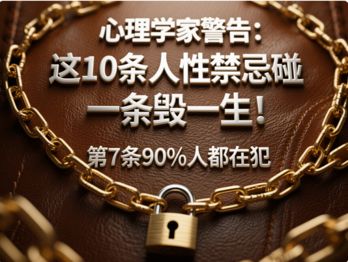 心理学家警告：这10条人性禁忌碰一条毁一生！第7条90%人都在犯-爱分享资源网