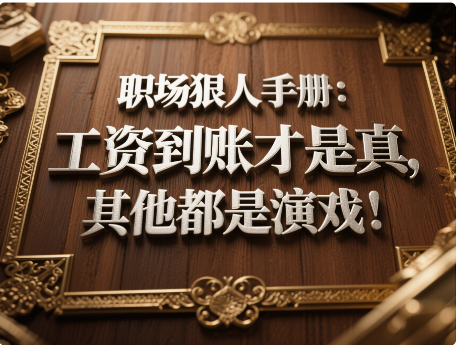 职场狠人手册：工资到账才是真，其他都是演戏！