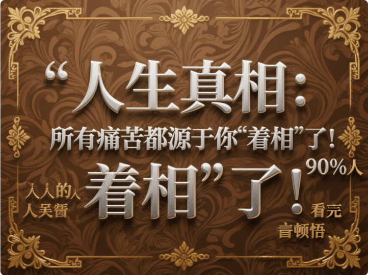 人生真相：所有痛苦都源于你
