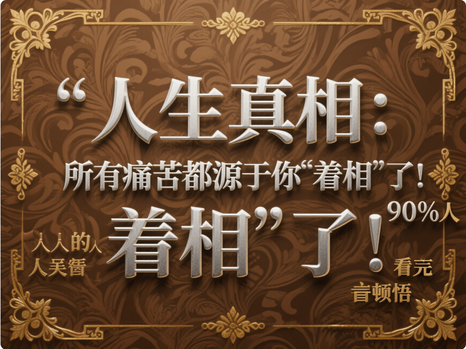人生真相：所有痛苦都源于你