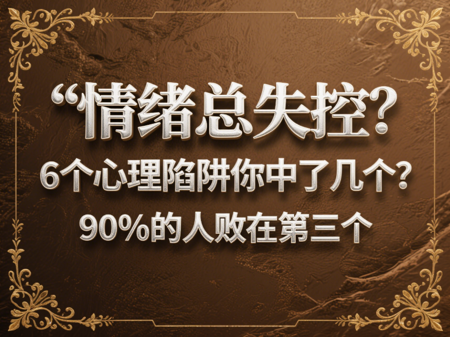 情绪总失控？6个心理陷阱你中了几个？90%的人败在第三个