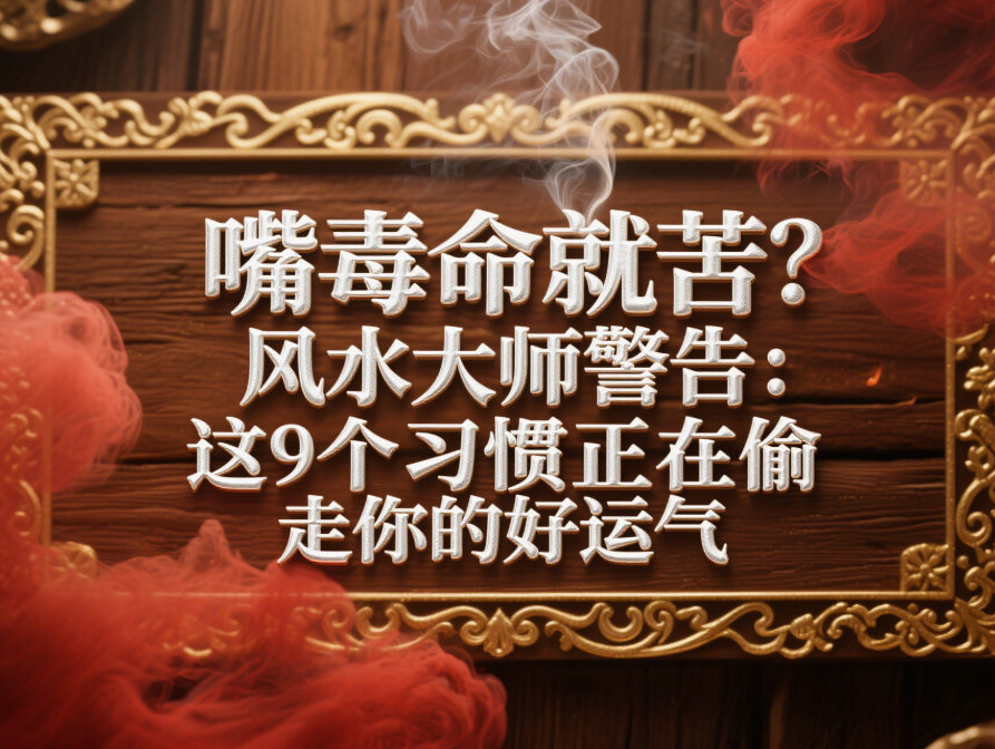 嘴毒命就苦？风水大师警告：这9个习惯正在偷走你的好运气
