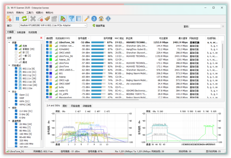 [Windows] LizardSystems Wi-Fi Scanner 25.05：全面解析无线网络扫描与分析工具